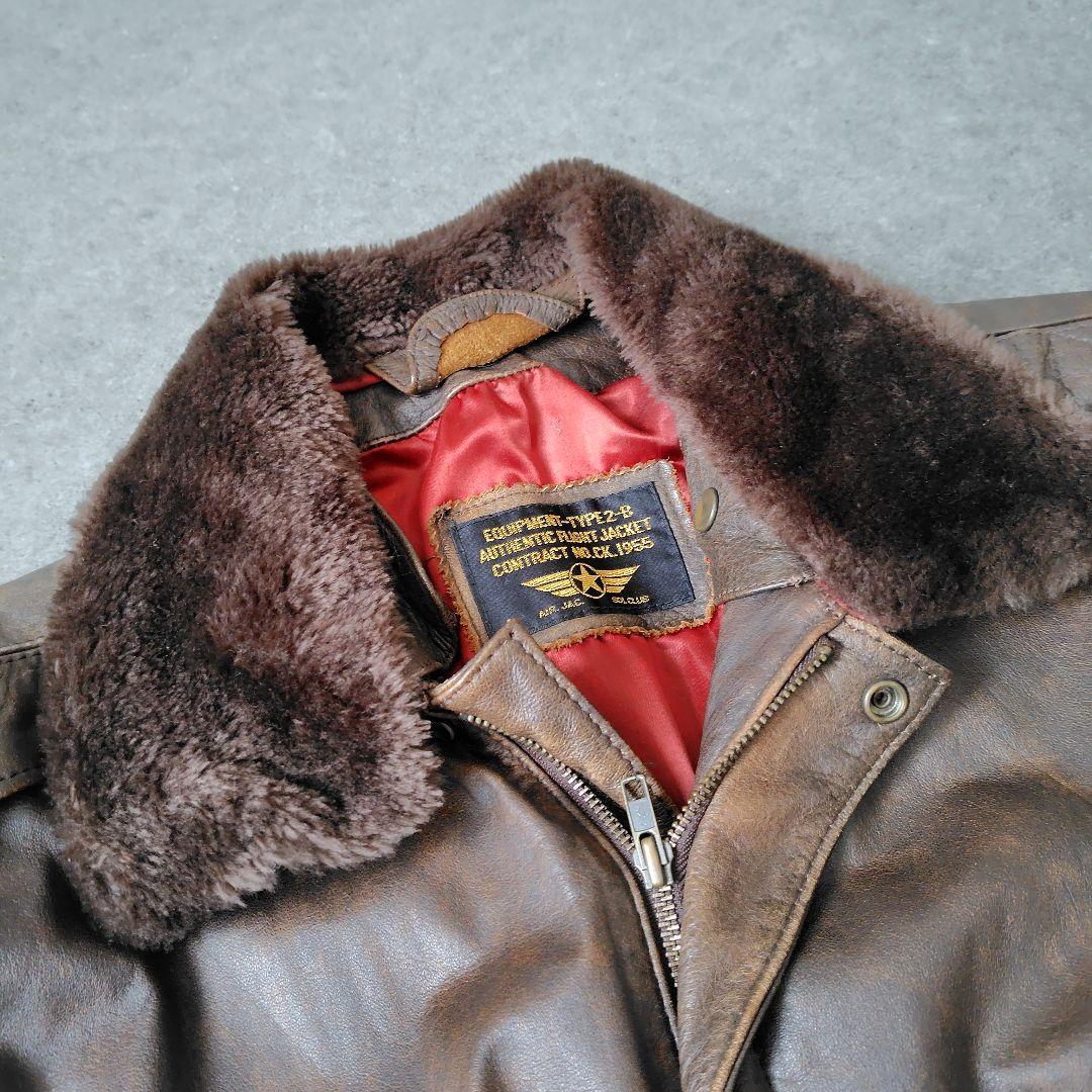 美品★フライト レザー ジャケット G-1 A-2 2-B ブラウン 本革 ボア