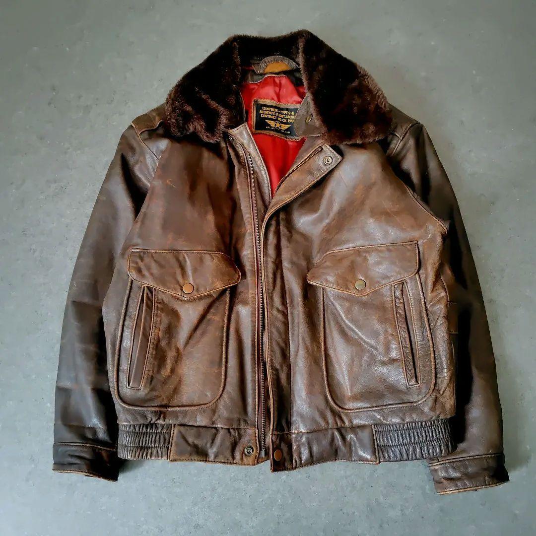 美品★フライト レザー ジャケット G-1 A-2 2-B ブラウン 本革 ボア
