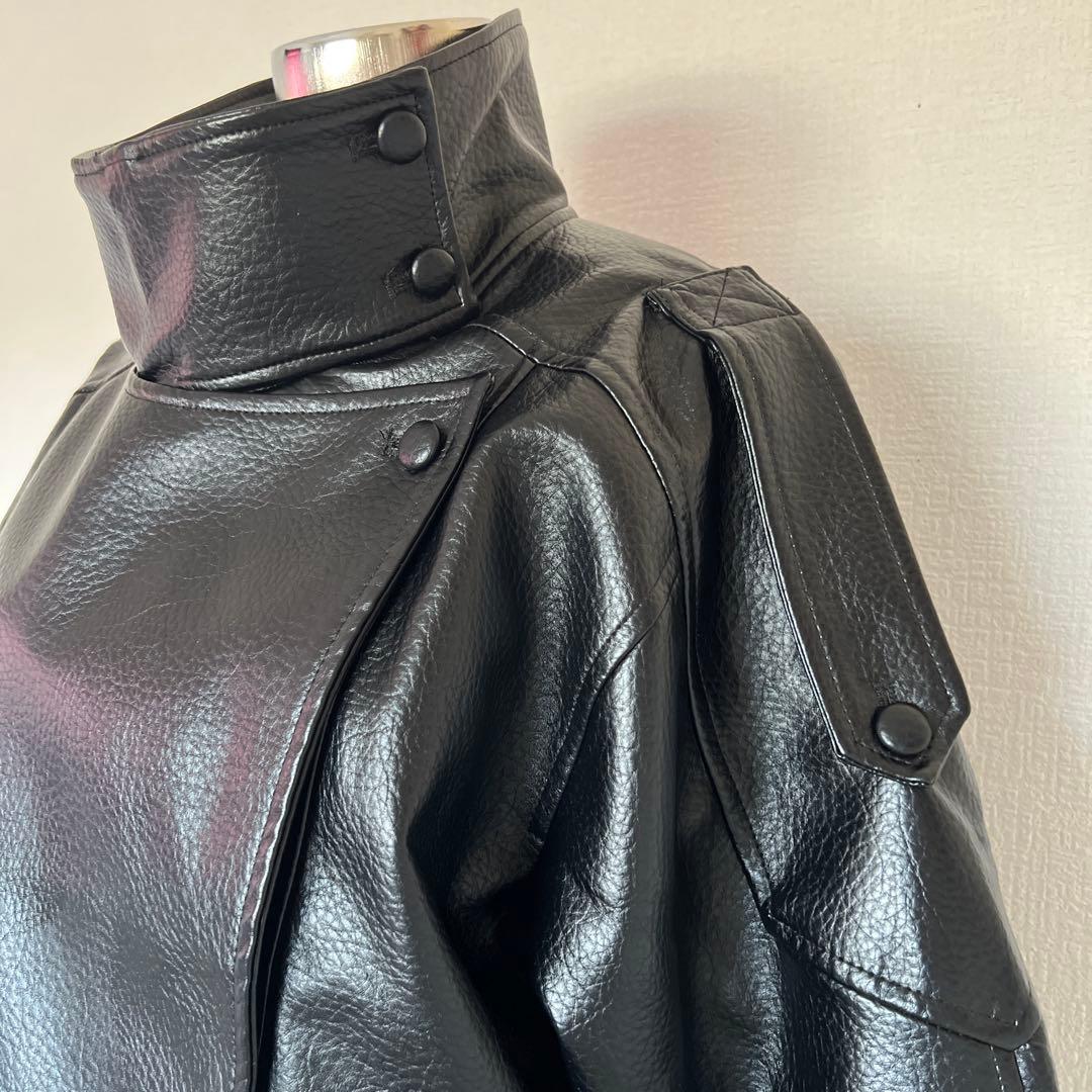 【新品 未使用】　フェイクレザージャケット　　 Sサイズ　ブラック　最終値下げ