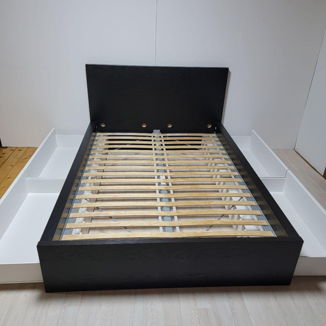 定価:56,990円 ikea malm 収納4個付 ダブルベッド