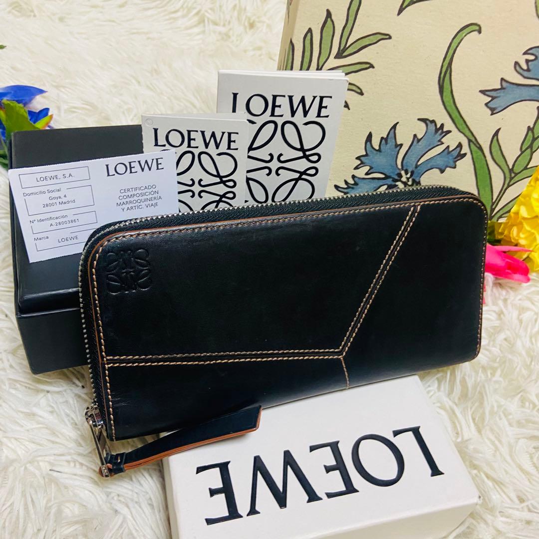 付属品完備✨LOEWE✨ロエベ ✨財布✨パズル✨カーフレザー✨ブラック✨箱付き✨