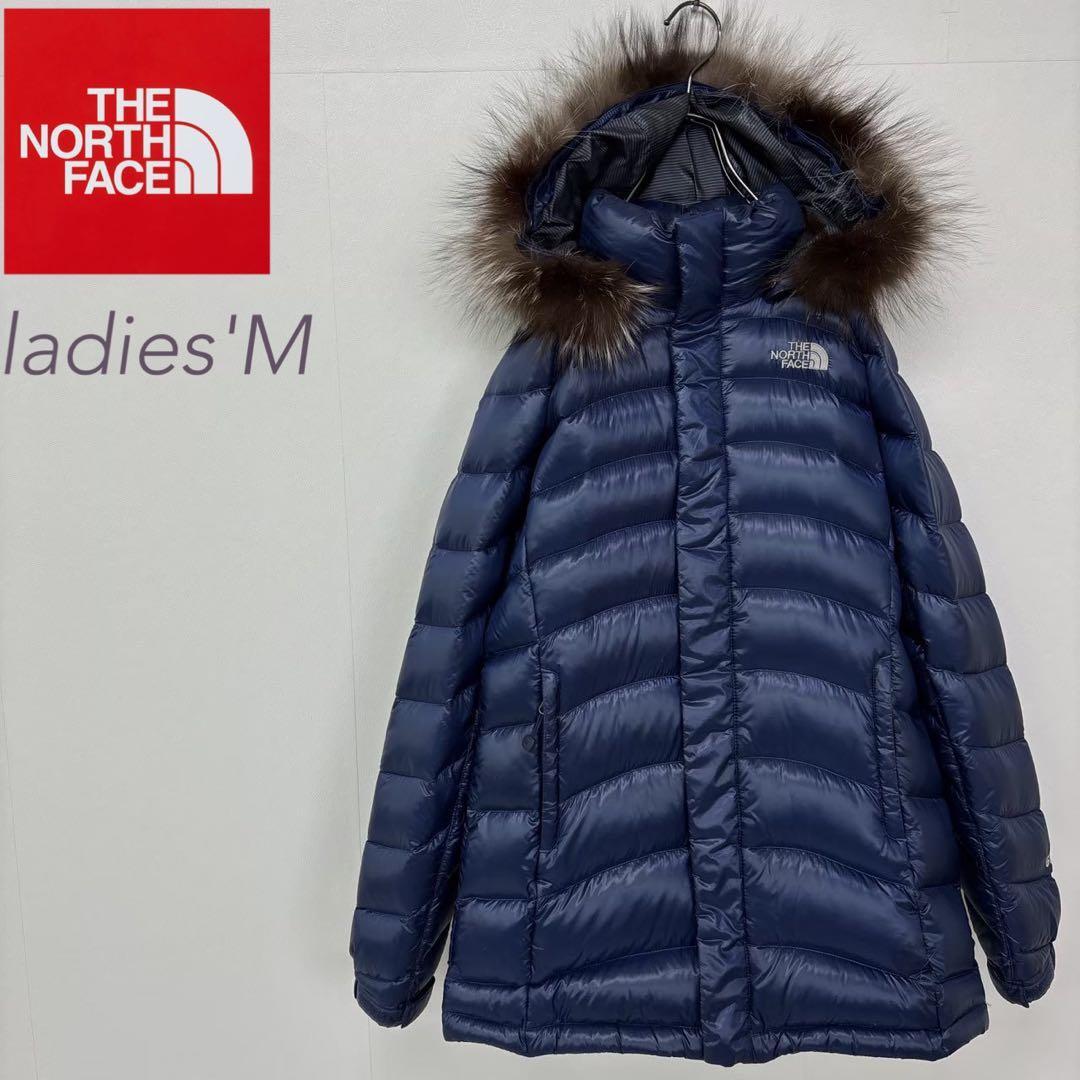 本日限定 ノースフェイス 600FIL セミロング フードダウン ネイビー M