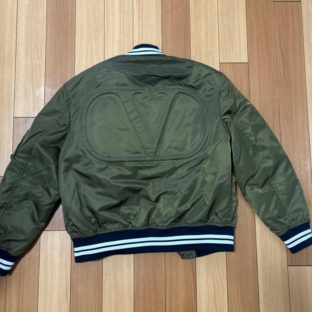 バレンティノ　カーキ　MA-1 ボアジャケット　サイズ48