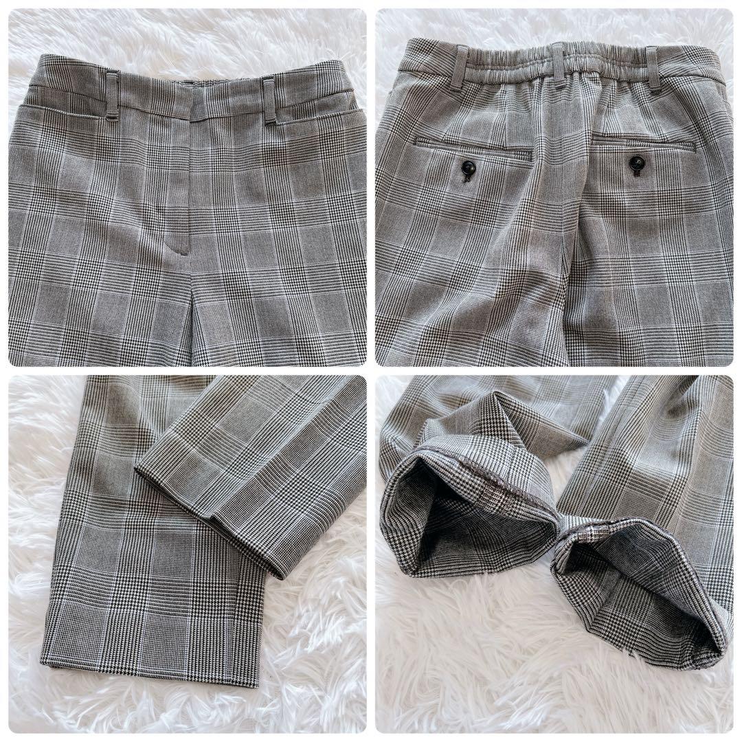 PLST ウォームリザーブカラーレスジャケット&パンツ スーツ グレンチェック