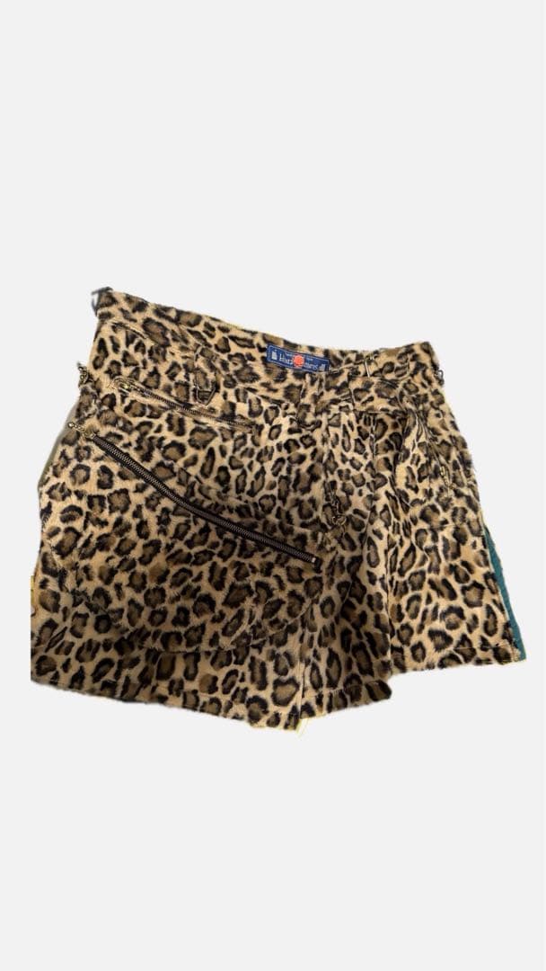 black means レオパード巻きスカート ポーチ付き