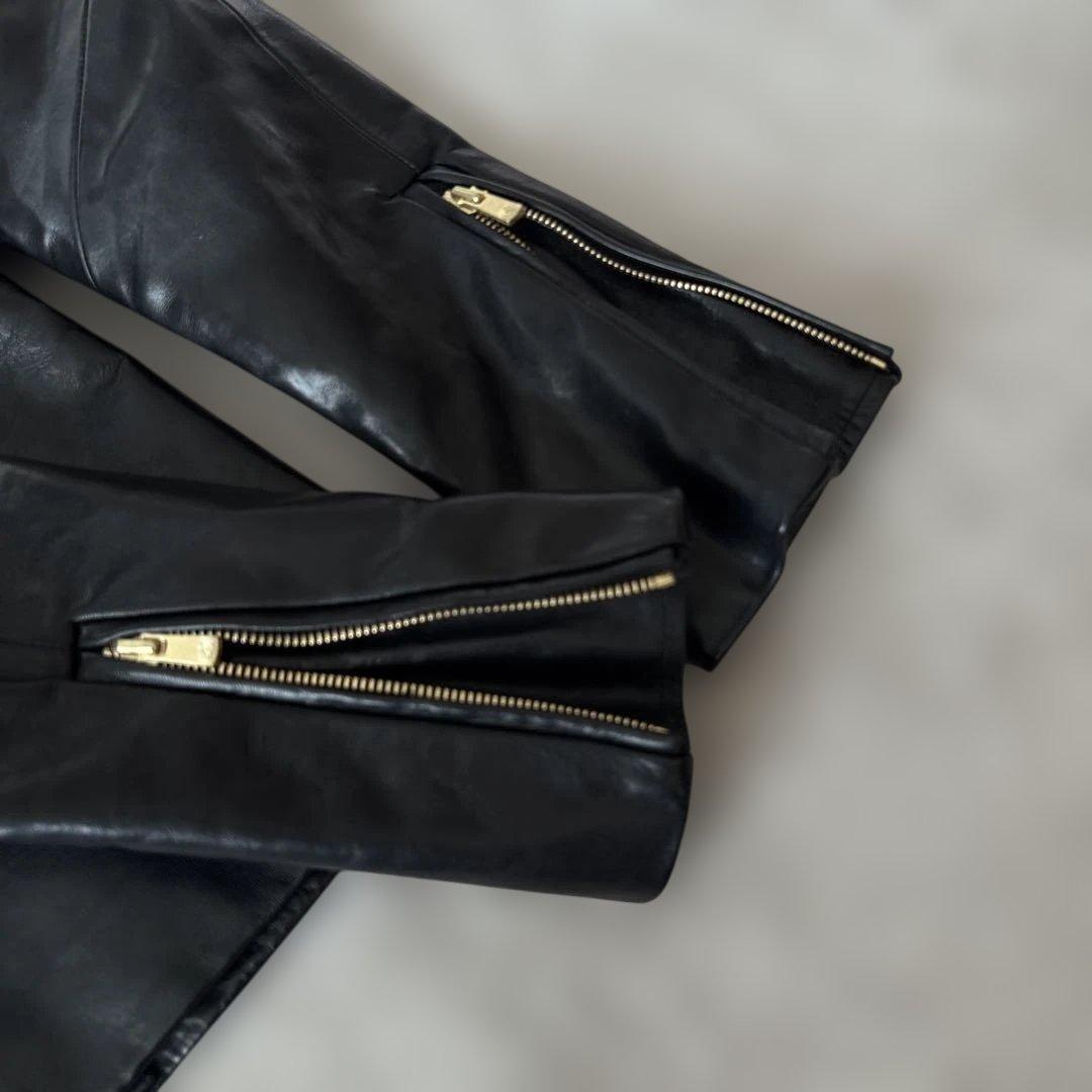 ベルS /N シングルライダースM 黒　ゴールド金具　Wジップ