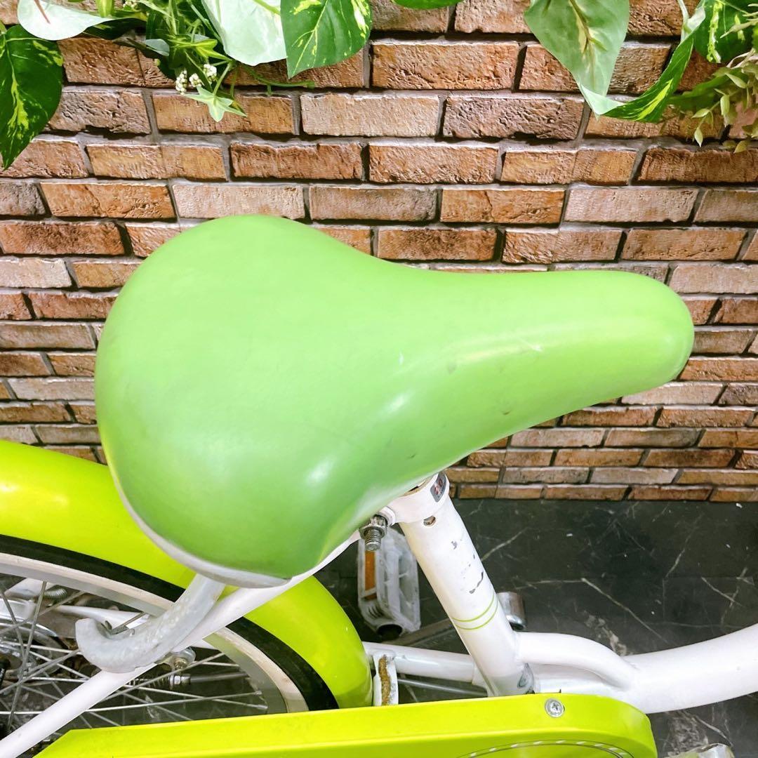 【42】子供用自転車 子供車 picolina ホワイト×黄緑 20インチ