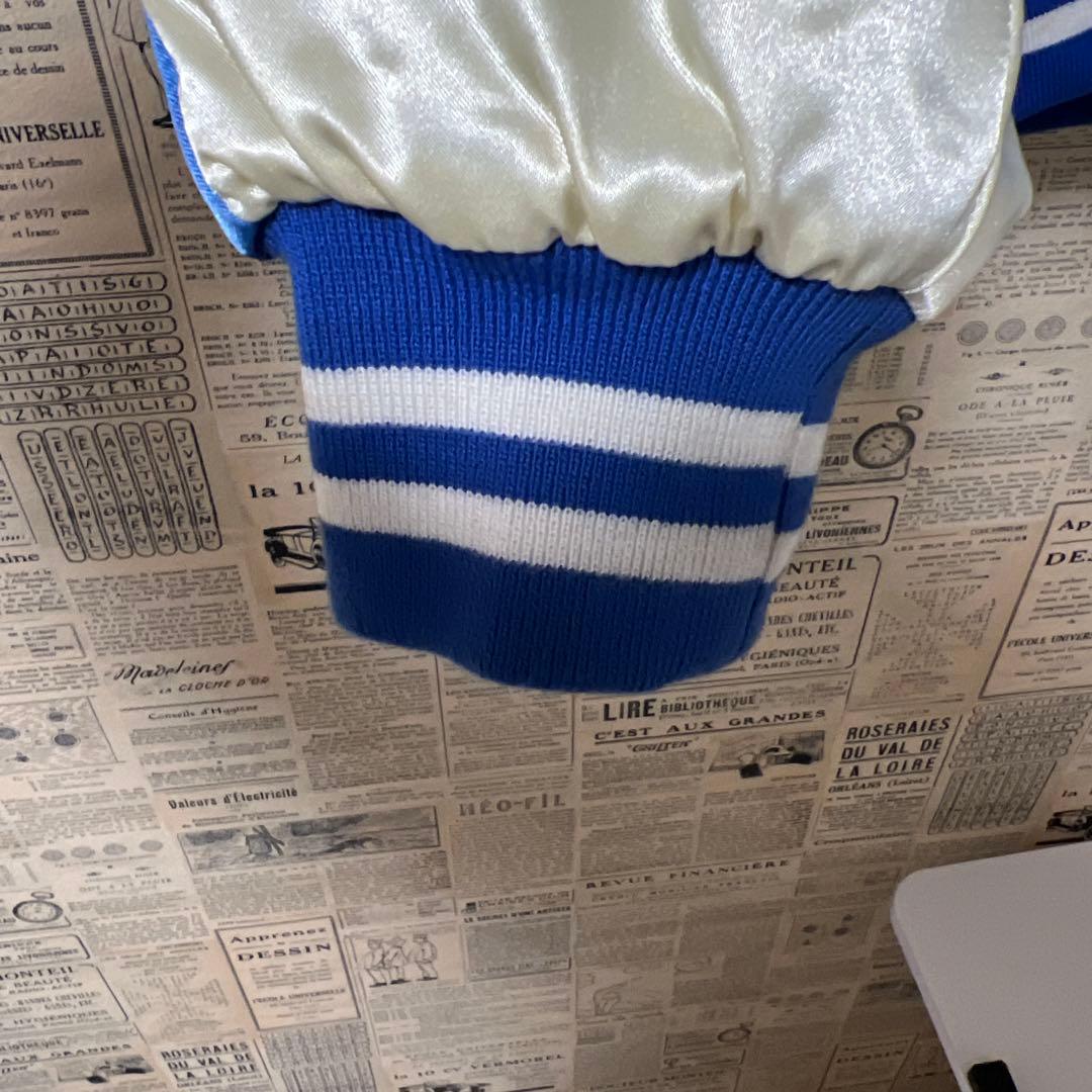 ファースト商会　スカジャン　ネット紹介商品　手縫い刺繍　サテン　入手困難　Ｓ　青