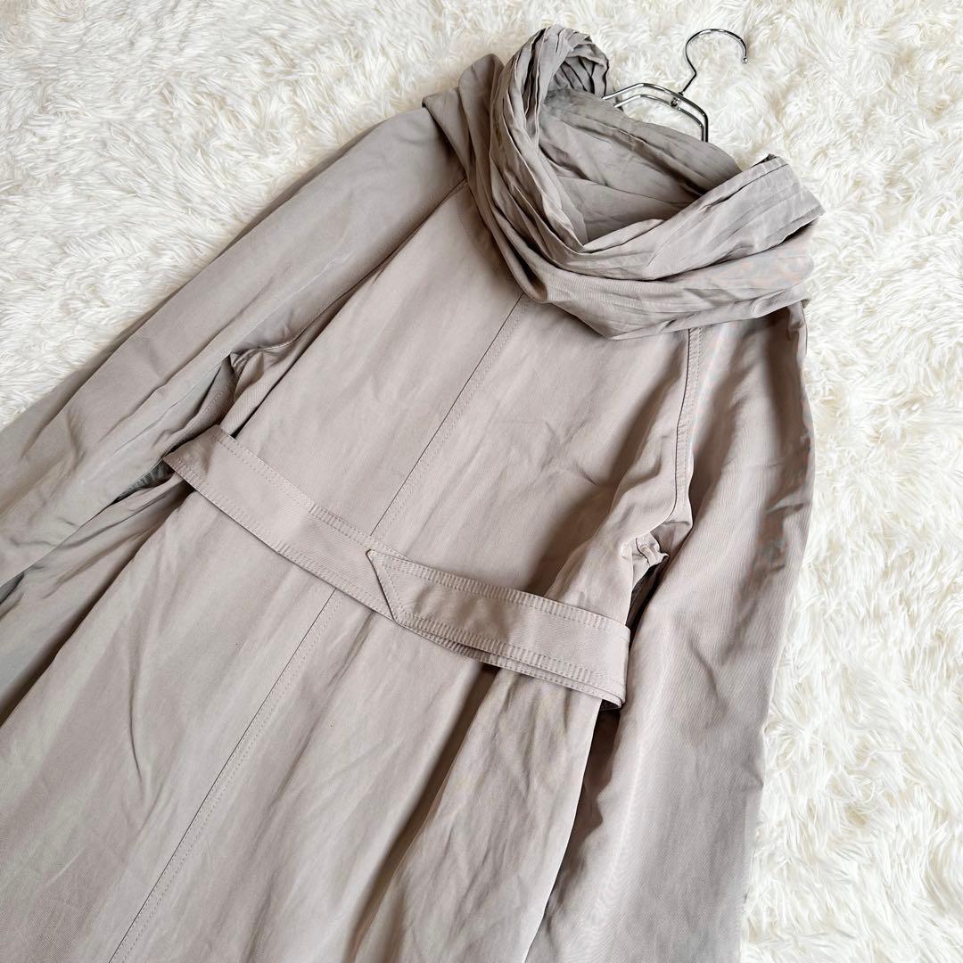 極美品 ジョルジオアルマーニ ベージュ フード付きロングコート 38