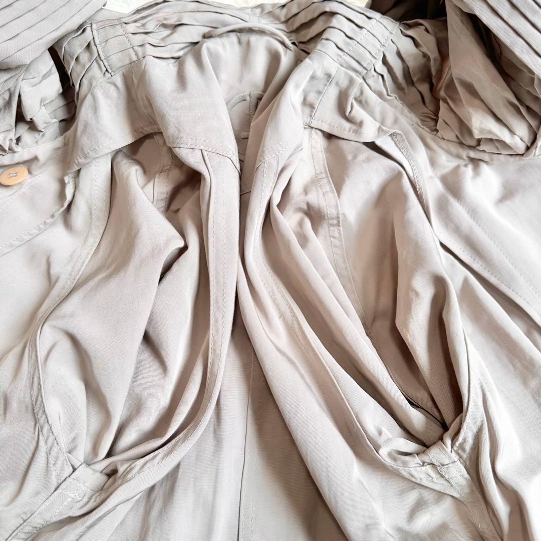 極美品 ジョルジオアルマーニ ベージュ フード付きロングコート 38