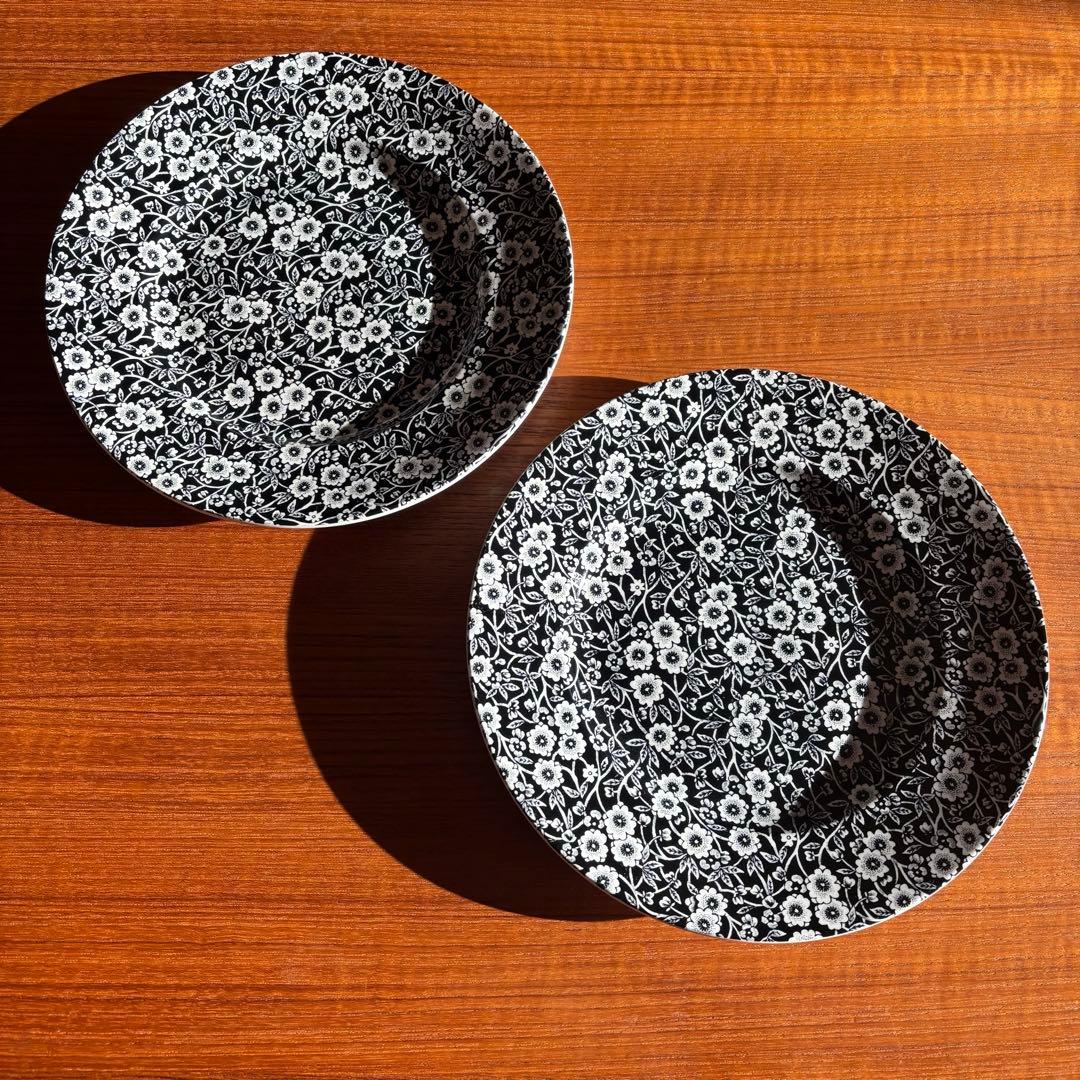 Burleigh Black Calico プレート2枚 バーレイ キャリコ