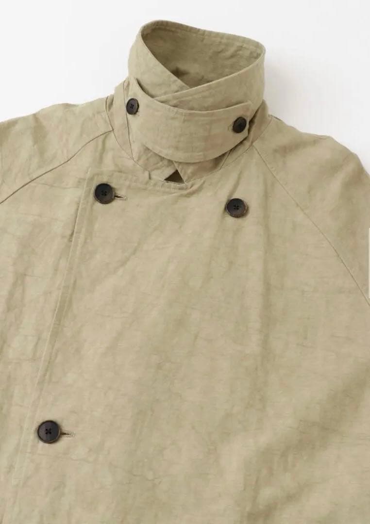 【新品タグ付】かぐれ コットンリネン オーバートレンチ ベージュ 春アウター