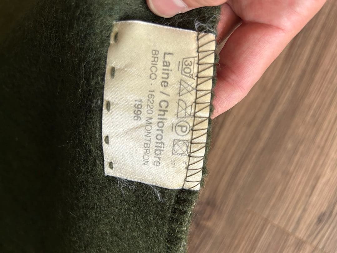 ミリタリー　ウール製オリーブグリーンブランケット　1996年製　米軍放出品