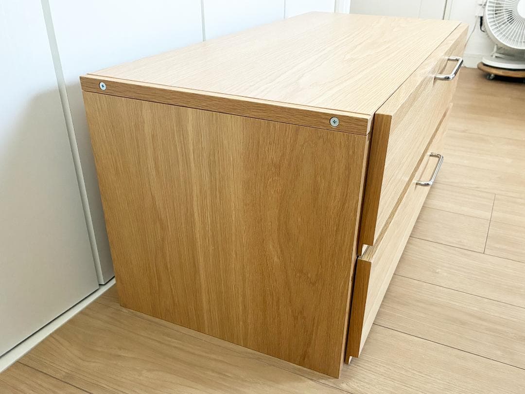 無印良品 スチールユニットシェルフ ボックス 引き出し 2段 オーク