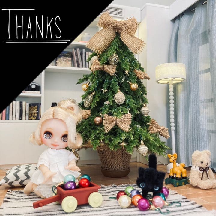 ミニチュアクリスマスツリー　プチブライス　オビツ　キューポッシュ　インテリア