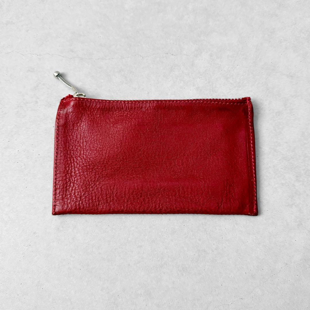 クロムハーツ パース レッド カード入れ ケース レザー 小銭入れ