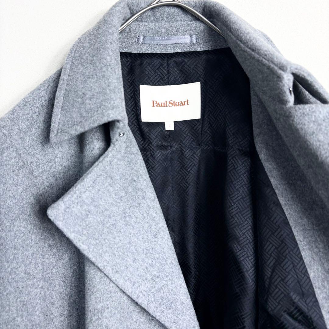 【カシミヤ混】ポールスチュアート　ウールトレンチコート　ベルト付　グレー　8