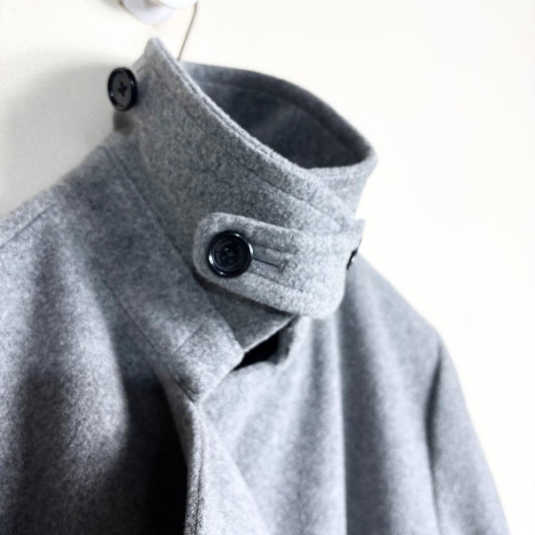 【カシミヤ混】ポールスチュアート　ウールトレンチコート　ベルト付　グレー　8