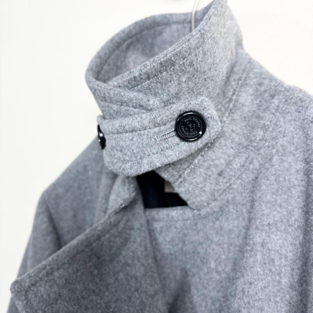 【カシミヤ混】ポールスチュアート　ウールトレンチコート　ベルト付　グレー　8
