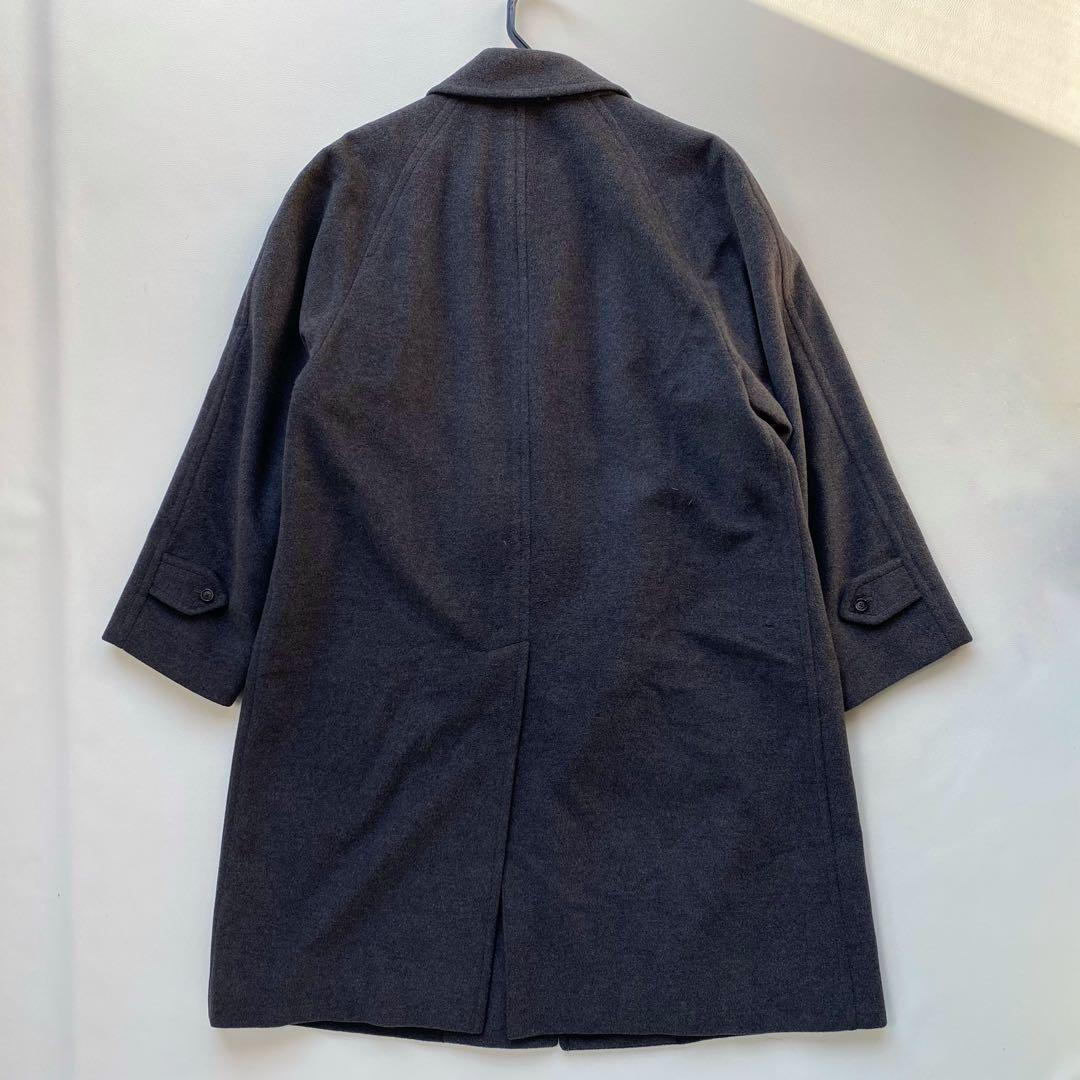 バーバリー　カシミヤ　アンゴラ　ウール　ステンカラーコート　シャドーチェック