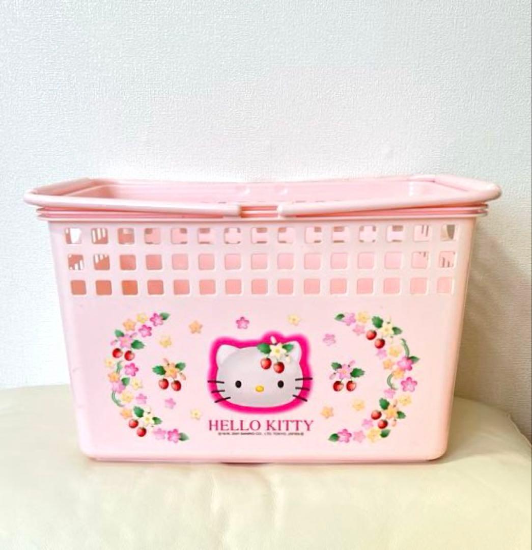 【激レア】希少◆平成レトロ キティちゃん 野いちご ピン かごケース バスケット