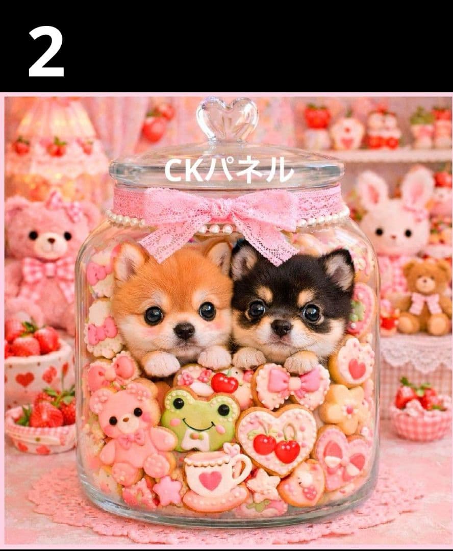 オーダーページ　ハンカチ　298 びんワンコ柄1/19 ハンドメイド