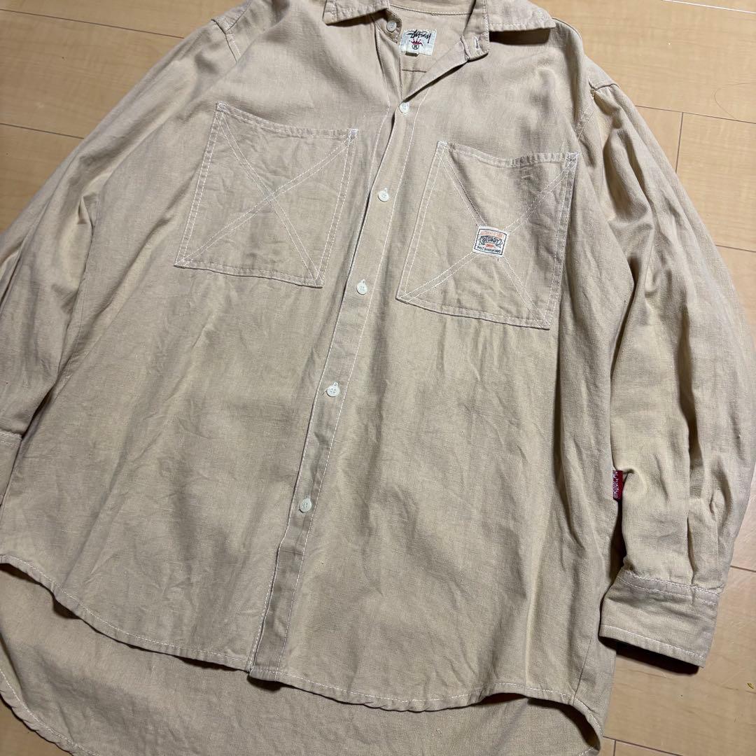 [*s様 90s OLD STUSSY shirt 白タグ オールドステューシー