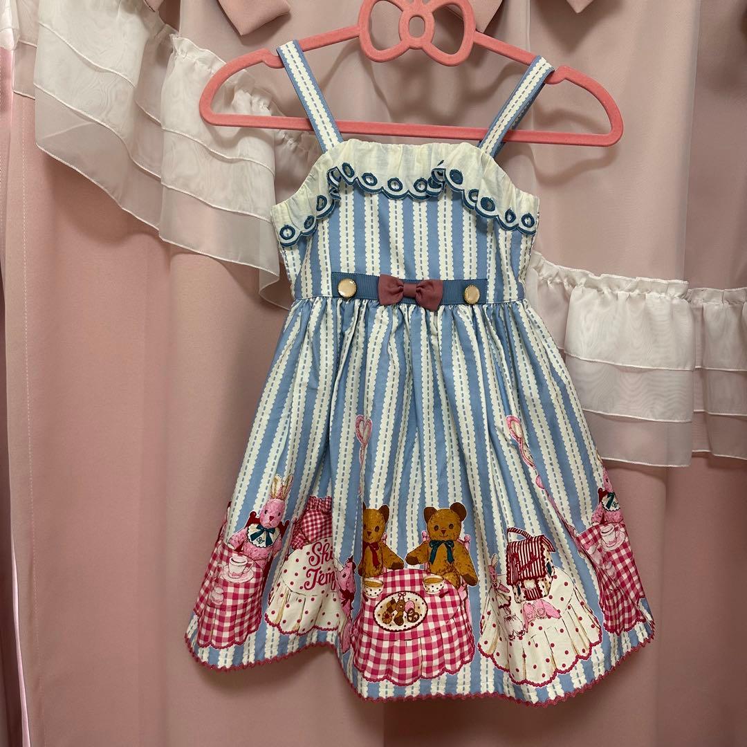 シャーリーテンプル♡110ストライプベアスカジャン