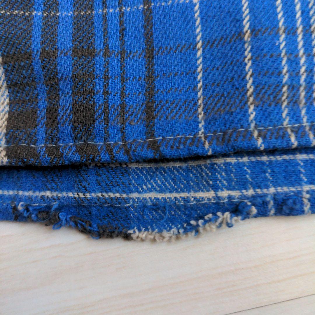 60s ヘヴィーネルシャツ マチ付き オンブレ マチネル シャドー ブルー