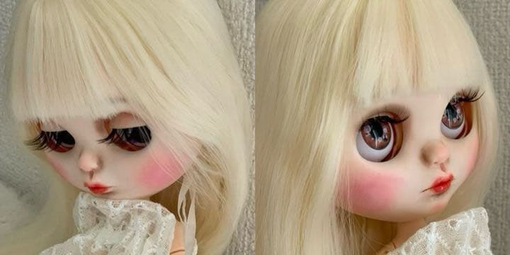 1012 カスタムアイシードール ホワイトブロンドストレート