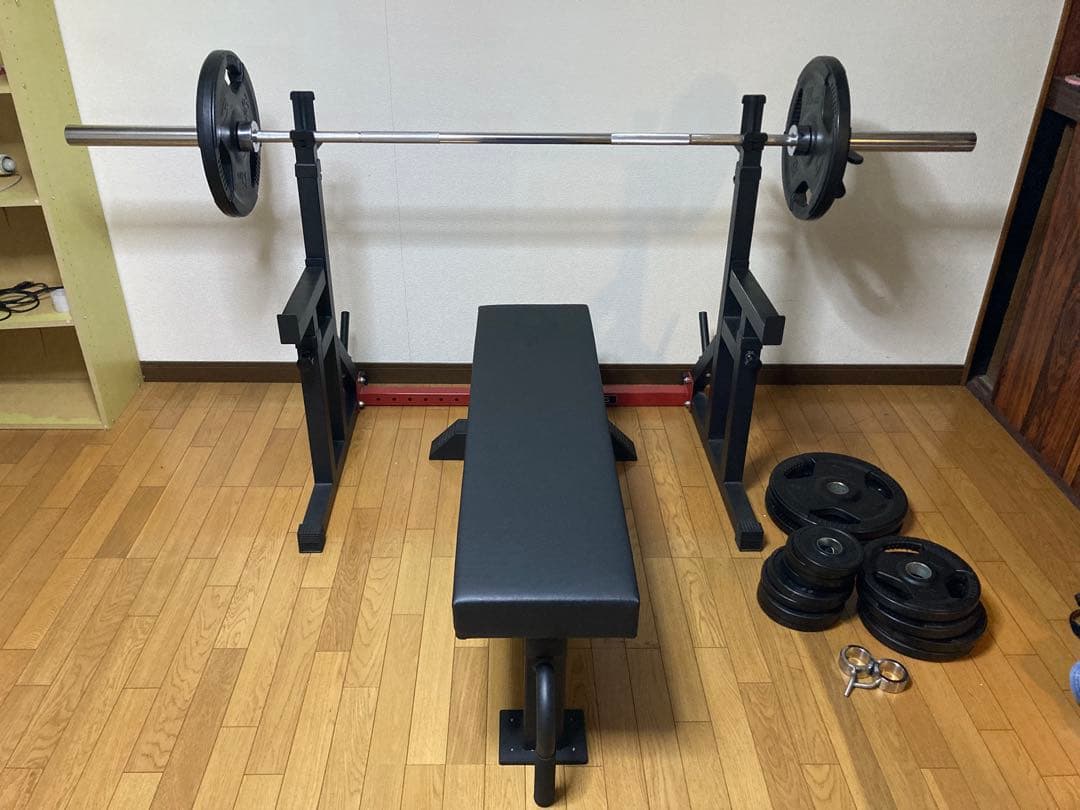 BODYMAKER バーベルセット　MAX195kg ベンチ・スタンド付き