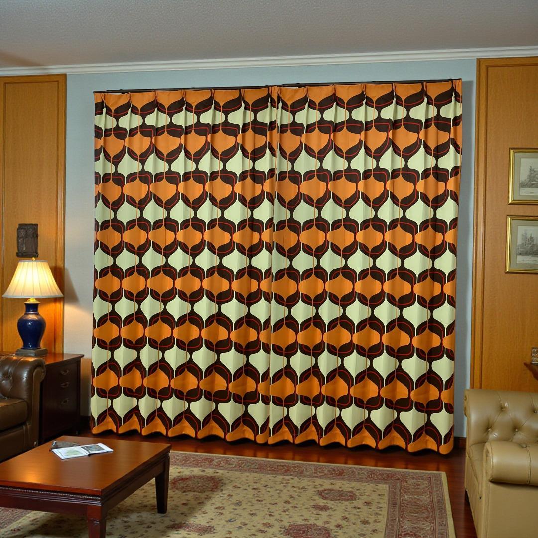 昭和レトロ カーテン2枚セット