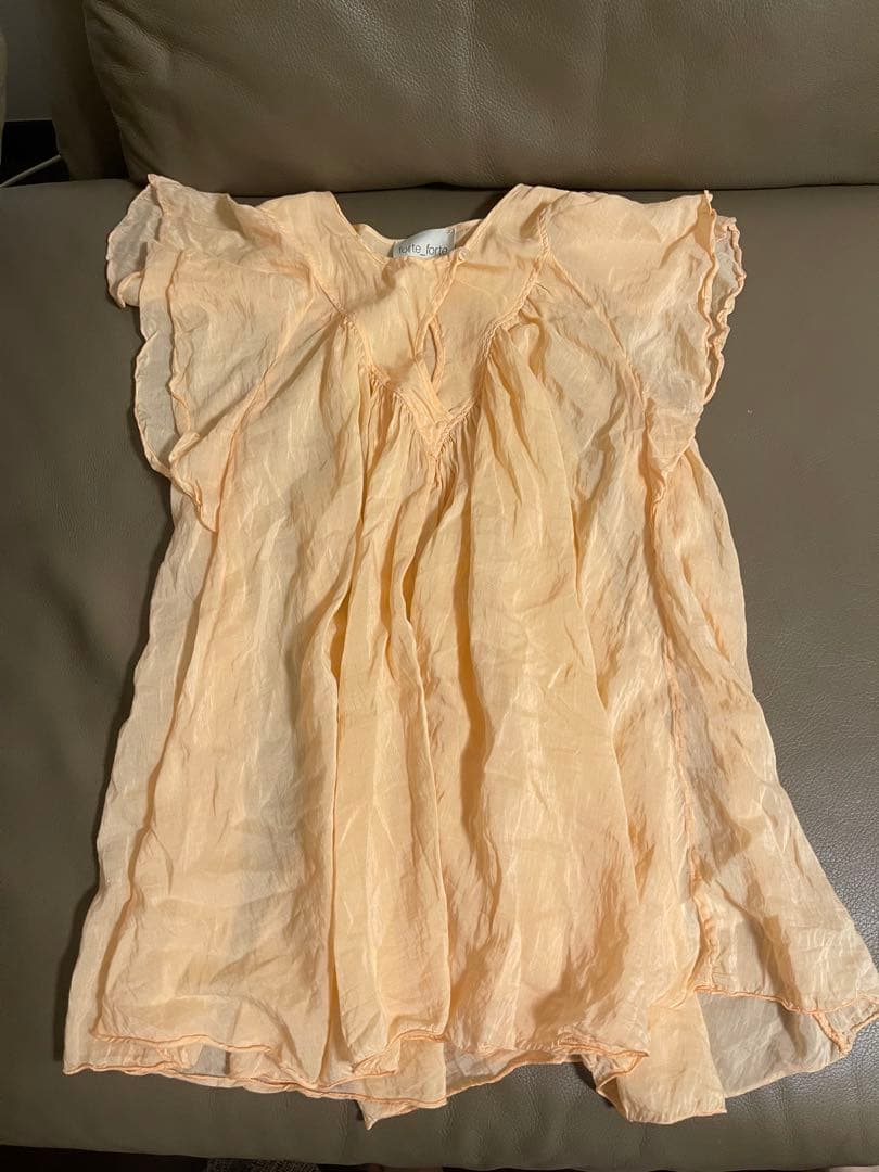 週末セール♡forte_forte コットンシルク　フリルオレンジシャツ