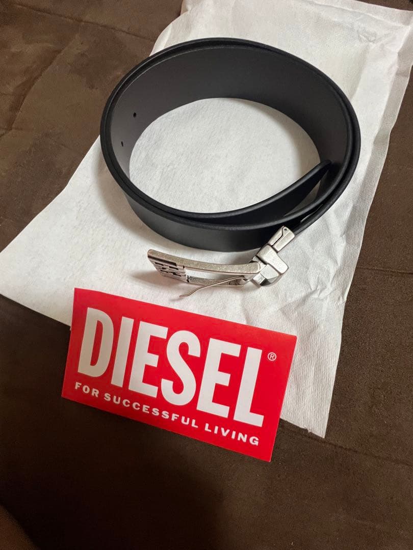 DIESEL 黒 合成皮革 ベルト　リバーシブル