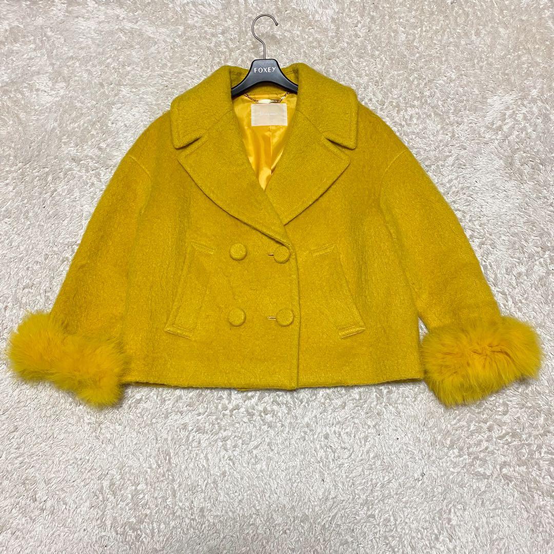 2way・美品✨ダイアグラム　シャギーショートPジャケット　ウール　フォックス