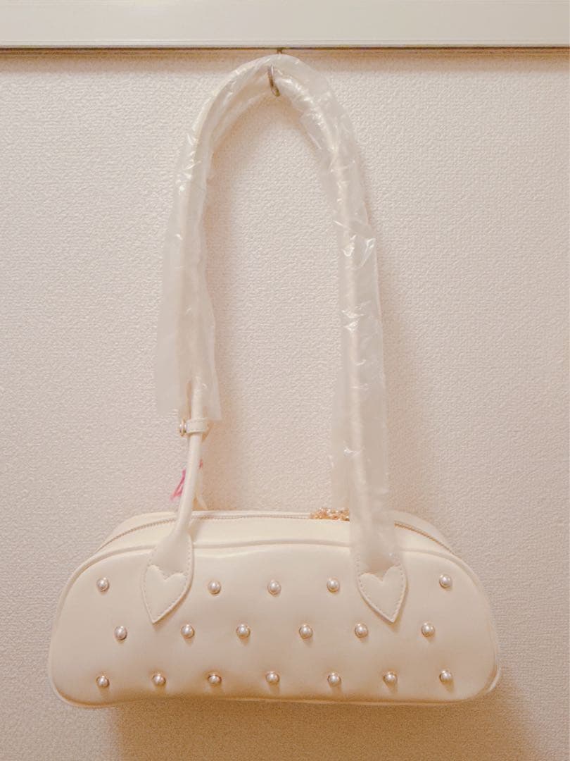 【新品未使用】furfur パールドットワイドボストンバッグ ファーファー 鞄