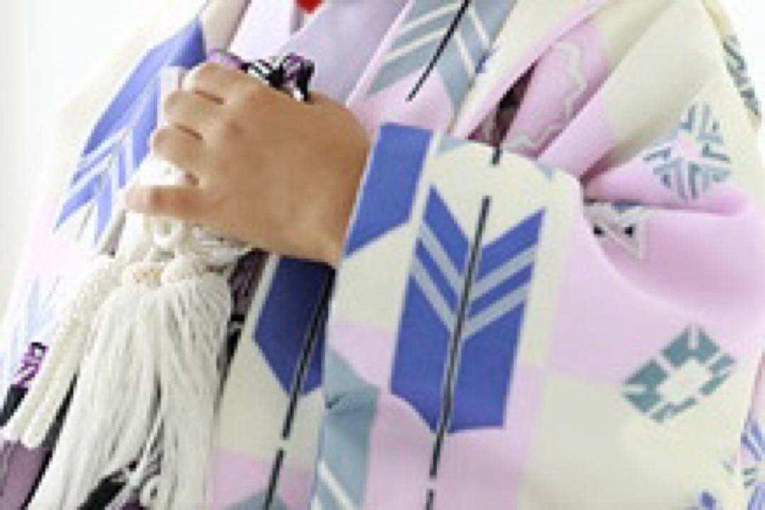 七五三用着物 5歳男児用　羽織袴　ピンク黒