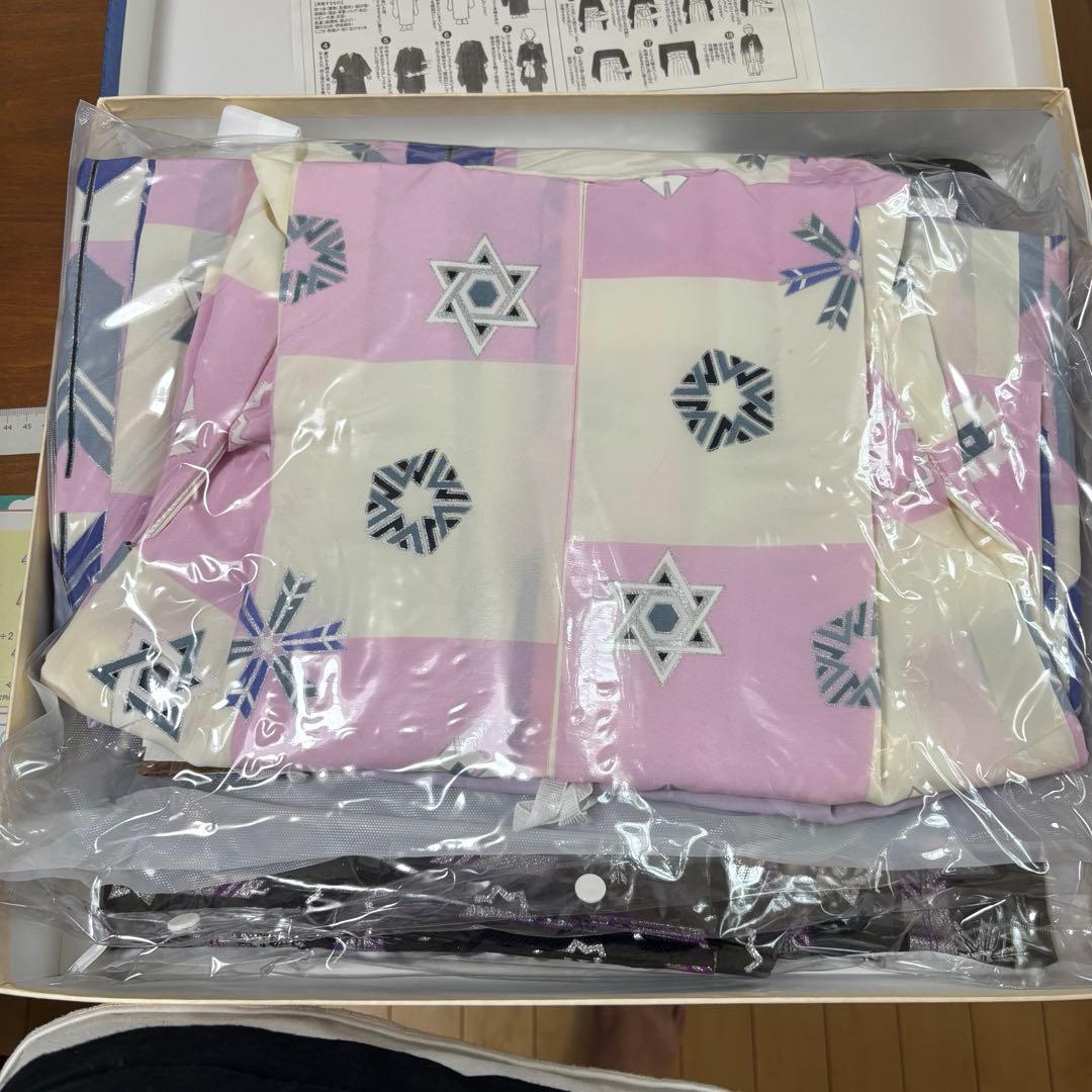 七五三用着物 5歳男児用　羽織袴　ピンク黒