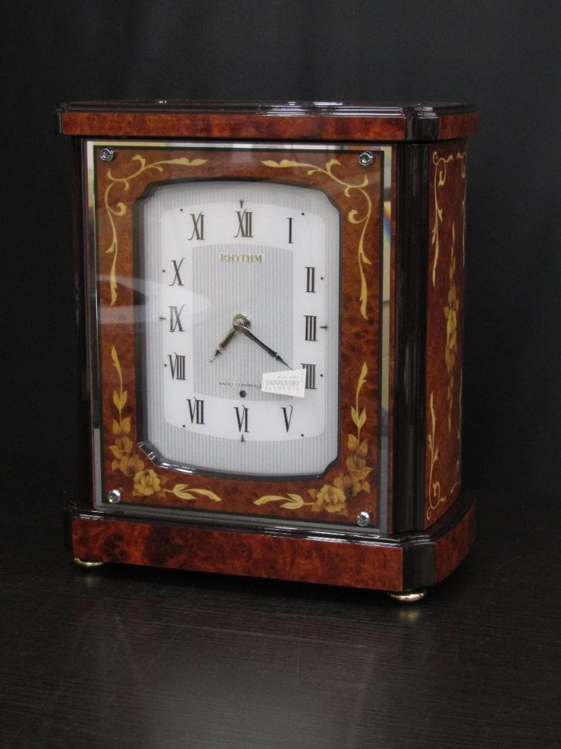 【家宝に】【未使用品】リズム時計 ハイグレード置時計 RHG-R03 象嵌細工