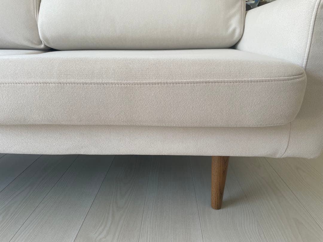 【高野木工】レオソファ　2.5人がけ　アイボリー