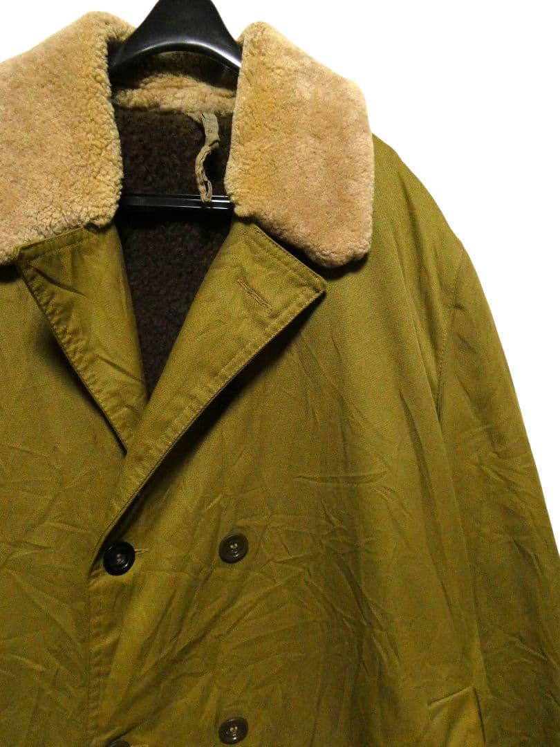 スーパーヴィンテージ！ユーロ軍実物品！リアルムートン襟ボアライナーコートロシア軍