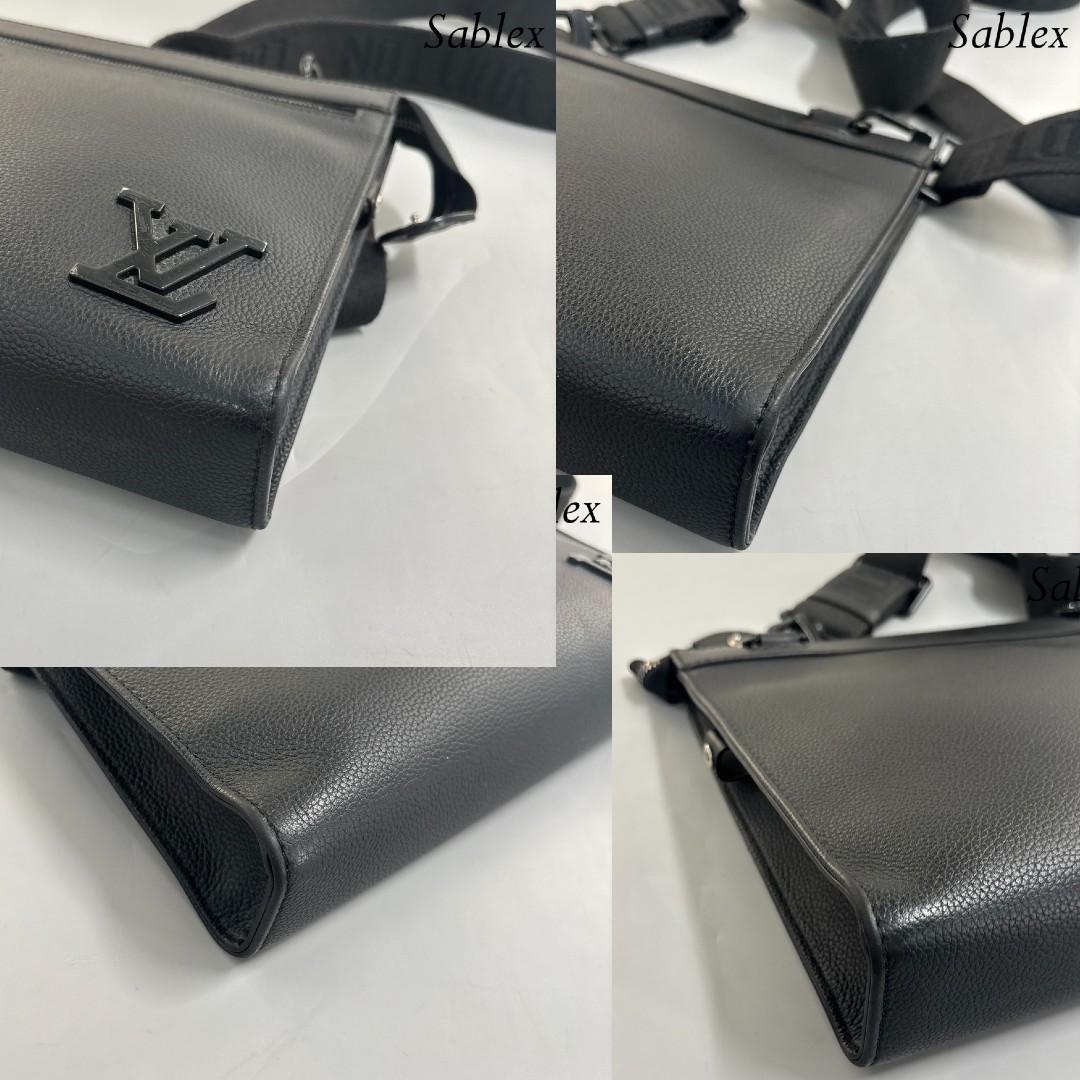 極美品/IC ルイヴィトン M59329 メッセンジャー ブラック アエログラム