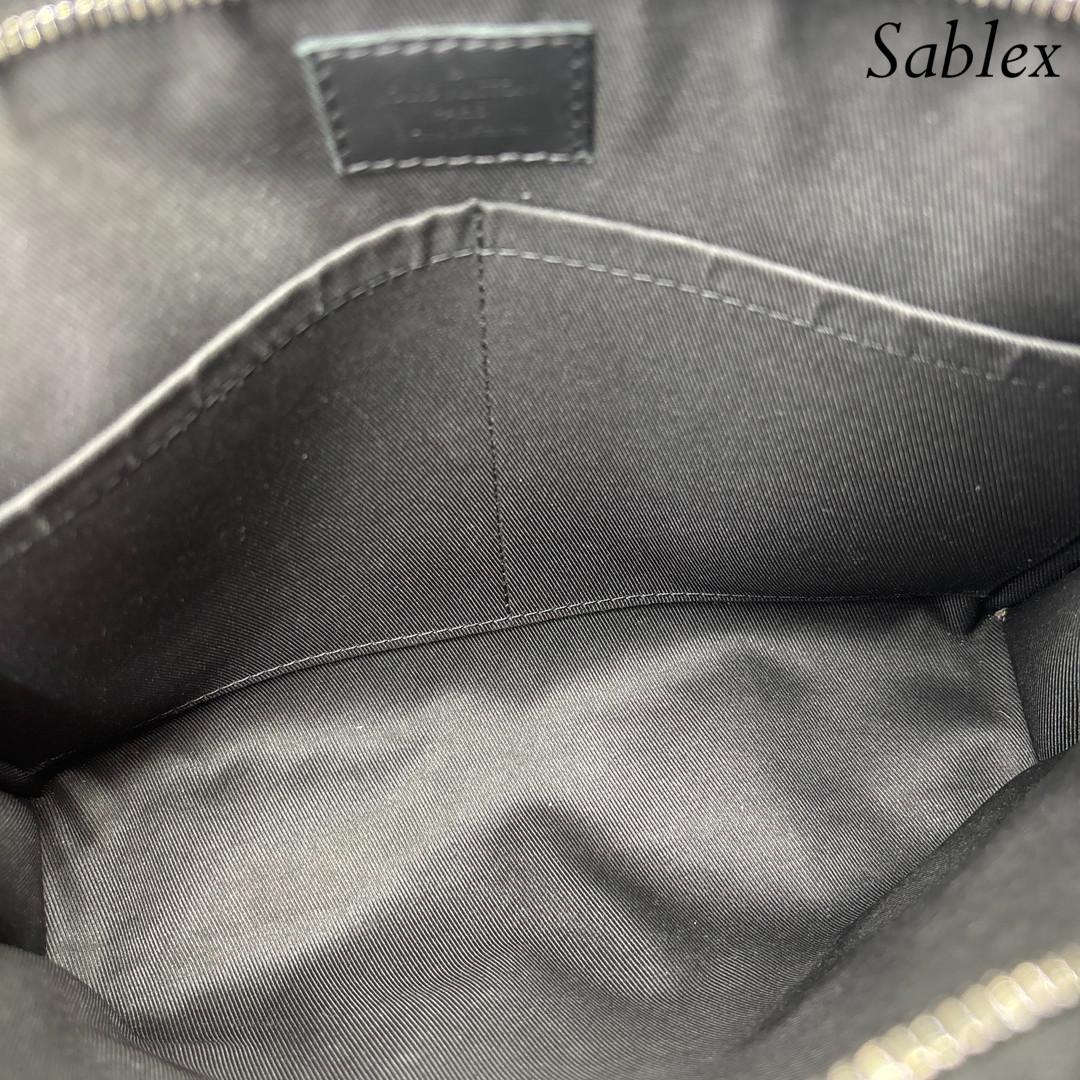 極美品/IC ルイヴィトン M59329 メッセンジャー ブラック アエログラム