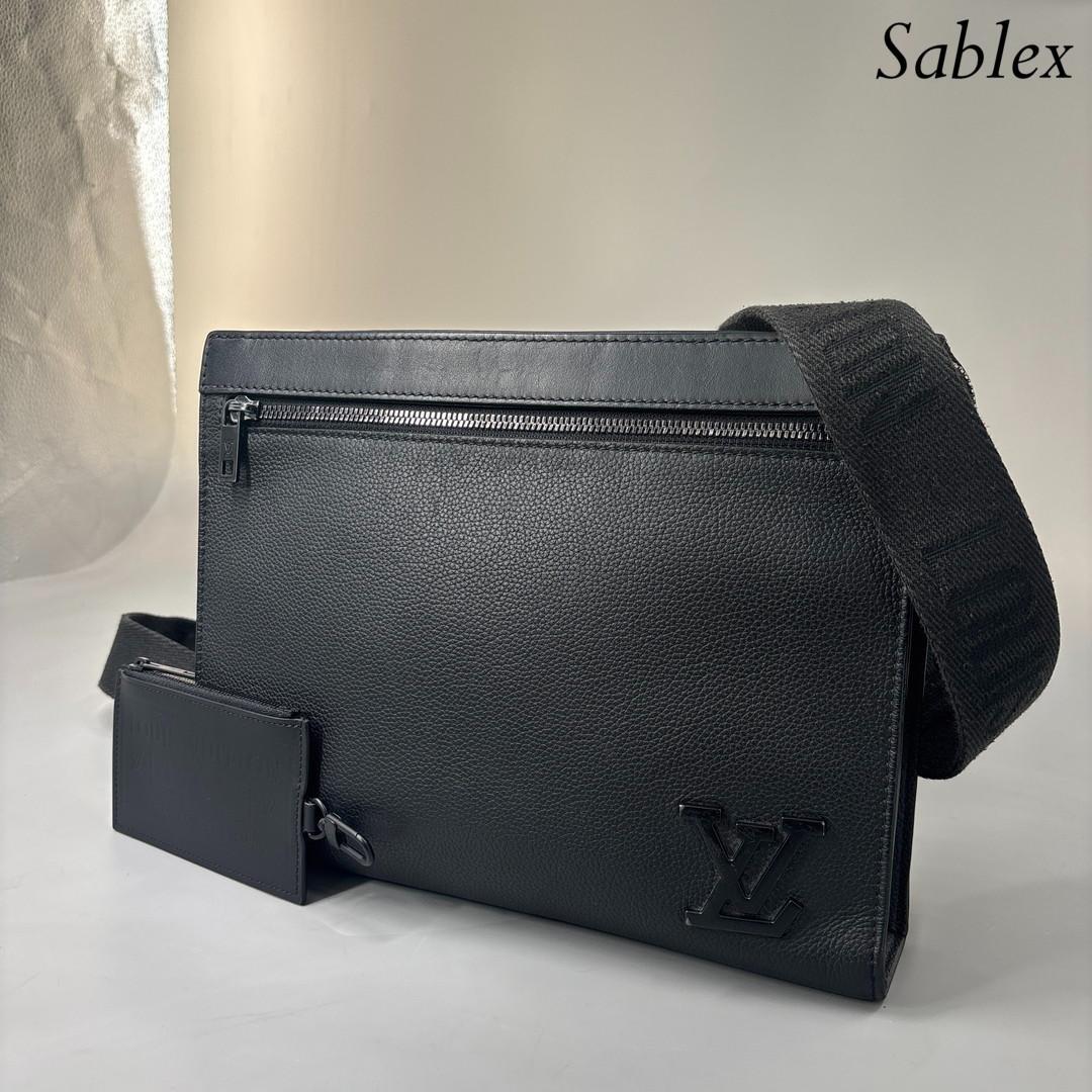 極美品/IC ルイヴィトン M59329 メッセンジャー ブラック アエログラム