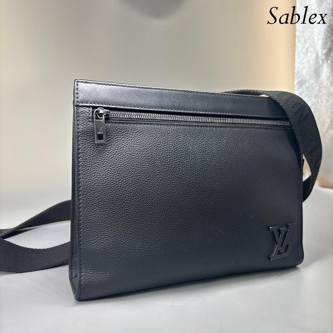 極美品/IC ルイヴィトン M59329 メッセンジャー ブラック アエログラム