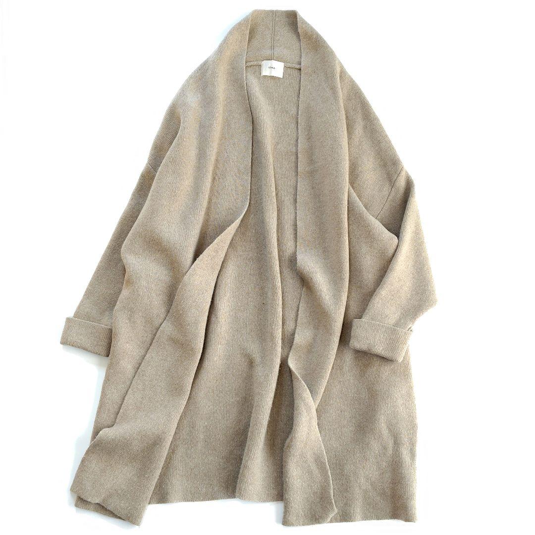 IENA イエナ ウールカシミヤニットガウンコート ベージュ フリーサイズ