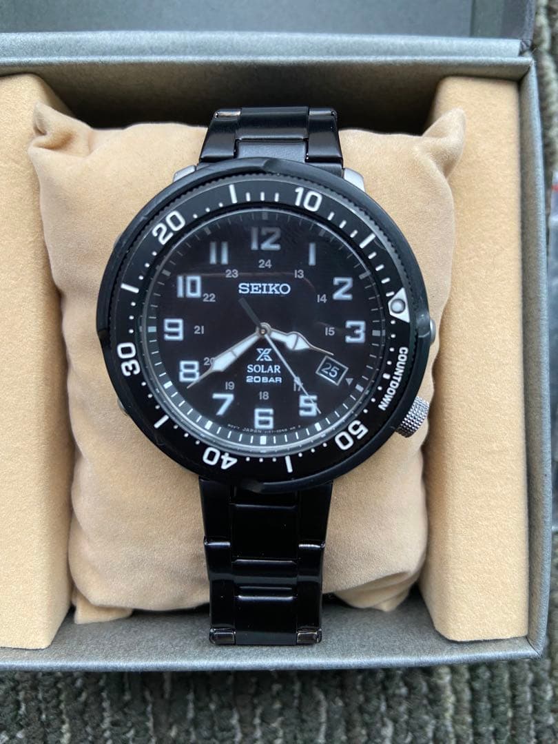 SEIKOプロスペックス ソーラー ダイバー　V157 ブラック 腕時計