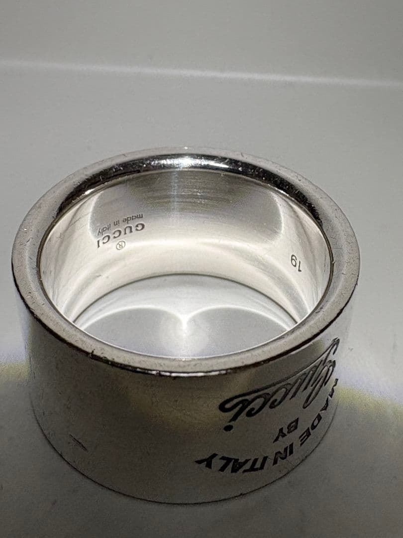 GUCCI ヴィンテージロゴリング 刻印サイズ19号【箱/ポーチ付】