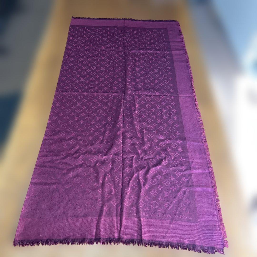 ルイヴィトン モノグラム 大判ストール シルク／ウール フランス製