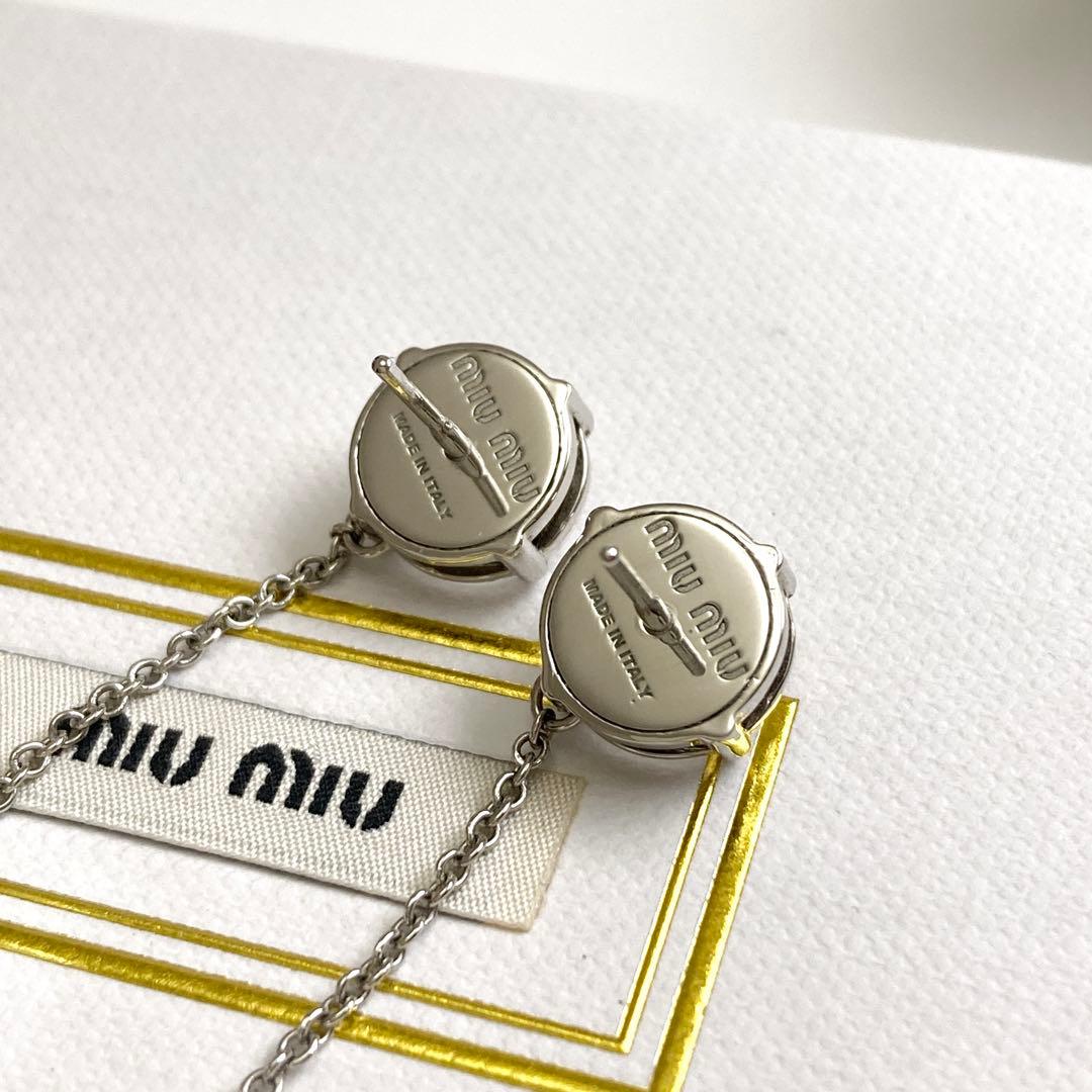 Y*i様 ❤️美品❤️miumiu ソリテール ジュエル ピアス パール ロング